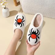 Halloween Spider Witch-hat Slippers Home Indoor Non-slip Floor Bedroom Slippers Winter Warm House Shoes For Women Men