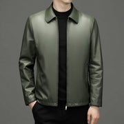 Lapel Ecological Real Leather Clothes Coat Leather Jacket Men