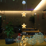 Christmas 3pcs LED Light Star Xmas Tree Hanging Sucker Lamp Window Ornaments Decoration For Home Xmas New Year Christmas Decorations