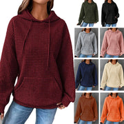 Fashion Waffle Hoodie Sweater Women's Sports Sweatshirt Casual Long Sleeve Tops Women's Clothing