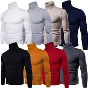 Winter Warm Basic Thermal Turtleneck Sweater Men's Solid Color Slim Fit Clothes Pullover Top