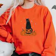 Halloween Evil Pumpkin Head Print Sweatshirt