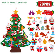 DIY Felt Christmas Tree New Year Toddler Kids Handmade Gift Toys Door Wall Hanging Ornaments Holiday Party Home Decoration Set