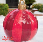 Christmas Ornament Ball Outdoor PVC 60CM Inflatable Decorated Ball PVC Giant Big Large Balls Xmas Tree Decorations Toy Ball