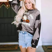 Women's Halloween Ghost Pattern Round-neck Sweater