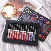 12Pcs Liquid Lipstick Set Halloween Makeup Diamond Symphony Lip Gloss Long Lasting Moisturizing Lip Glaze Glitter Cosmetic 3