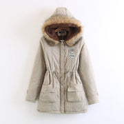 Thick Winter Jacket Women Large Size Long Section Hooded parka outerwear new fashion fur collar Slim padded cotton warm coat