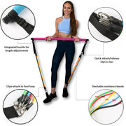 Fitness Yoga Pilates Bar Portable Gym Accessories Sport Elastic Bodybuilding Resistance Bands For Home Trainer Workout Equipment 1