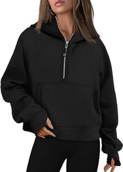 Zipper Hoodies Sweatshirts With Pocket Loose Sport Tops Long Sleeve Pullover Sweaters Winter Fall Outfits Women Clothing 2