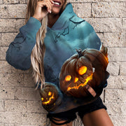 Women's Halloween Pumpkin 3D Print Casual Hoodie