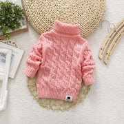 Plush Thick Knitted Fir Bottoming Shirt Baby Children Round Neck High