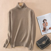 Fall/winter high neck mink sweater women pullover sweater