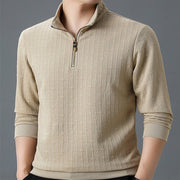 Autumn Men's Casual Half-height Zip Solid Color Undershirt Sweater