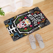 Halloween Flannel Floor Mat Bathroom Toilet Door Non-slop Mats Skull Absorbent Printing Floor Mat