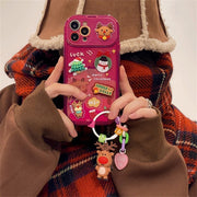 Plastic Christmas Stereo Doll Pendant Phone Case