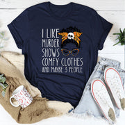 I LIKE MURDER SHOWS Halloween Skull Teenage Leisure T-shirt