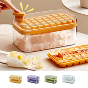 One-button Press Type Ice Mold Box Plastics Ice Cube Maker Ice Tray Mold With Storage Box With Lid Bar Kitchen Accessories