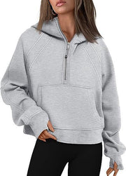 Zipper Hoodies Sweatshirts With Pocket Loose Sport Tops Long Sleeve Pullover Sweaters Winter Fall Outfits Women Clothing 6