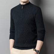 Thick Sweater Men's Half Turtleneck Zipper