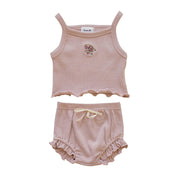 Rose Grey Embroidered Knitting Baby Kids Clothing