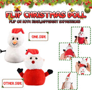 Santa Plush Snowman Plush Toy Reversible Christmas Santa Claus Double Side Stuffed Plushie Soft Doll New Year Birthday Gift for Kids