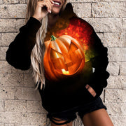 Women's Halloween Pumpkin 3D Print Casual Hoodie