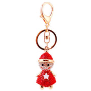 Creative Craft Gifts Lovely Christmas Cartoon Snowman With Diamond Key Ring