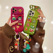 Plastic Christmas Stereo Doll Pendant Phone Case