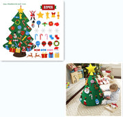 DIY Felt Christmas Tree New Year Toddler Kids Handmade Gift Toys Door Wall Hanging Ornaments Holiday Party Home Decoration Set