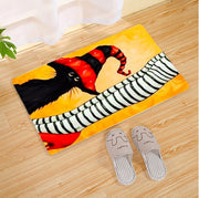 Halloween Flannel Floor Mat Bathroom Toilet Door Non-slop Mats Skull Absorbent Printing Floor Mat