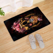 Halloween Flannel Floor Mat Bathroom Toilet Door Non-slop Mats Skull Absorbent Printing Floor Mat