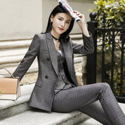 Plaid Business Suit Women's Formal Suit Work Clothes