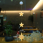 Christmas 3pcs LED Light Star Xmas Tree Hanging Sucker Lamp Window Ornaments Decoration For Home Xmas New Year Christmas Decorations