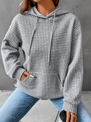 Fashion Waffle Hoodie Sweater Women's Sports Sweatshirt Casual Long Sleeve Tops Women's Clothing