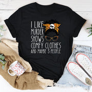 I LIKE MURDER SHOWS Halloween Skull Teenage Leisure T-shirt