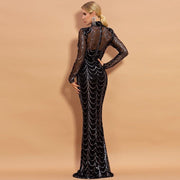 Sequins Women Maxi Dresses Long Sleeve Female Party Dresses 6