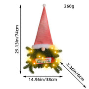 Glowing Christmas Wreath Upside Down Tree Stripes A Tall Hat