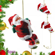 Electric Santa Claus Climbing Ladder Plastic