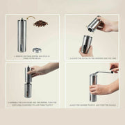 Home Portable Manual Coffee Grinder Stainless Steel with Ceramic Burr Bean Mill