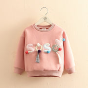 Pearl Hoodies Kids Baby Girls Plus Velvet Winter Sweatshirt