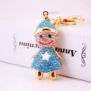 Creative Craft Gifts Lovely Christmas Cartoon Snowman With Diamond Key Ring