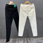 Men's Trendy Youth Simple Casual White Trousers Jeans