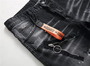 men jeans famous D2 Men slim jeans pants men's denim trousers zipper blue hole Pencil Pants