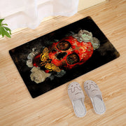 Halloween Flannel Floor Mat Bathroom Toilet Door Non-slop Mats Skull Absorbent Printing Floor Mat