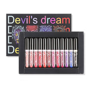 12Pcs Liquid Lipstick Set Halloween Makeup Diamond Symphony Lip Gloss Long Lasting Moisturizing Lip Glaze Glitter Cosmetic 2