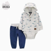 Hooded Long Sleeve Jacket Bodysuit Three Piece Kids' Suit