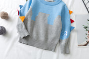 Knitted Jacquard Embroidery Pullover Dinosaur Kids Sweater