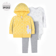 Hooded Long Sleeve Jacket Bodysuit Three Piece Kids' Suit