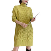 Women Winter Knitted Dress Long Sweater Blouse