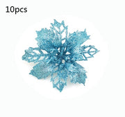 Glitter Artificial Christmas Flowers Christmas Tree Decorations For Home Fake Flowers Xmas Ornaments New Year Decoration